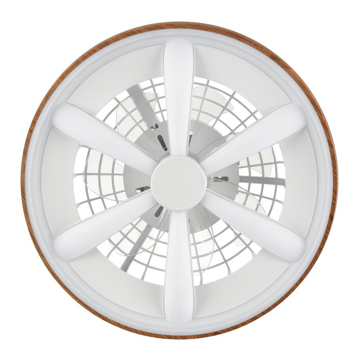 Ventilatore da soffitto in legno in plastica, Roos, 48W, RGBW LED, con telecomando