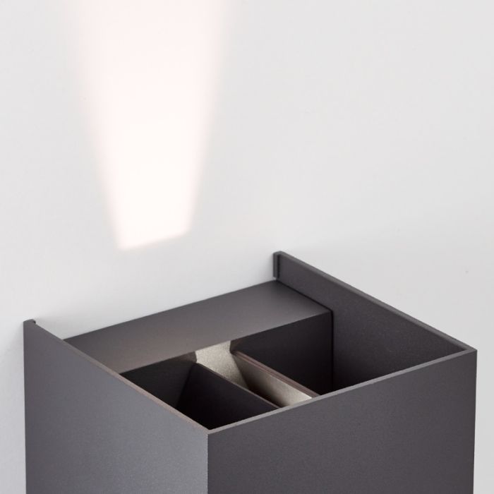 Lampada da parete up down grigia moderna, Romar, 6,5W, 3000K LED, IP44