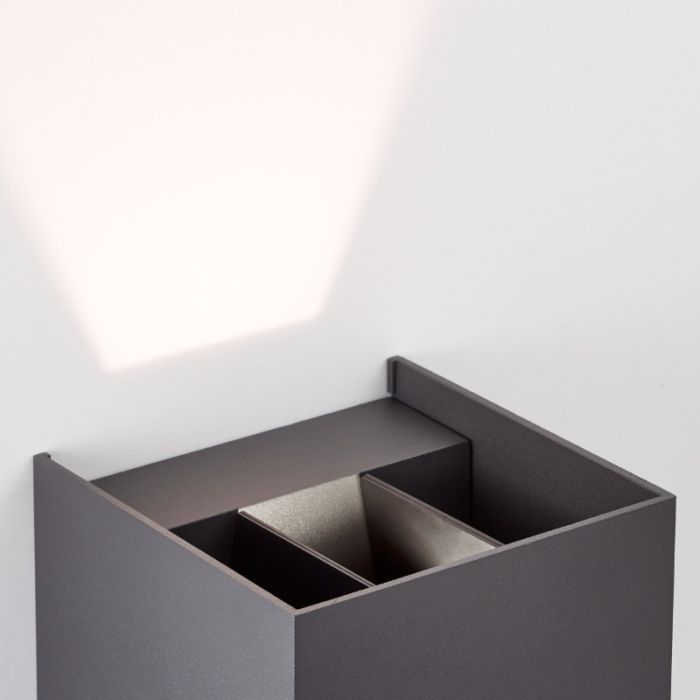 Lampada da parete up down grigia moderna, Romar, 6,5W, 3000K LED, IP44