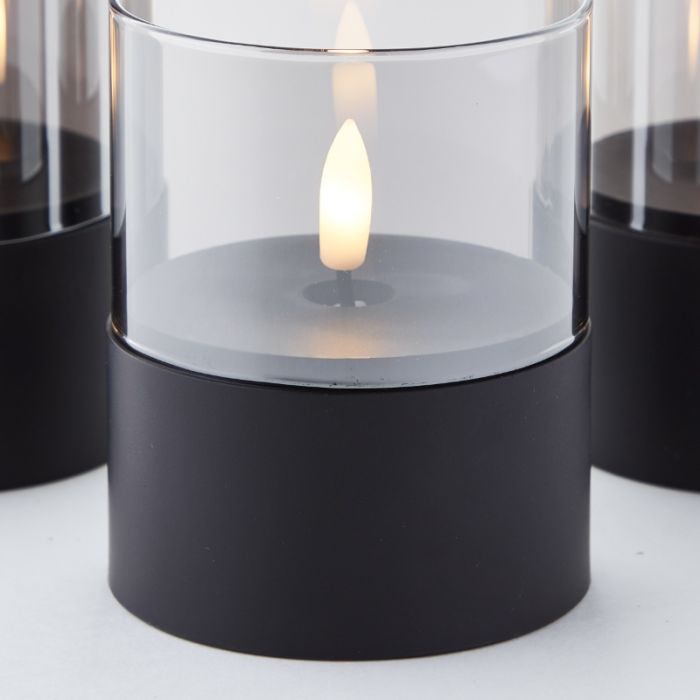 Set di candele da esterno, Volkan, nero
