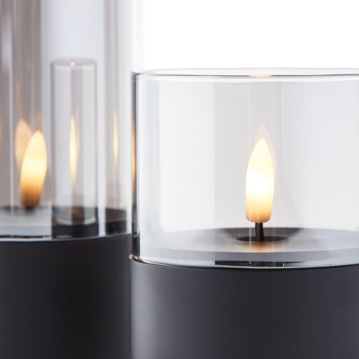 Set di candele da esterno, Volkan, nero