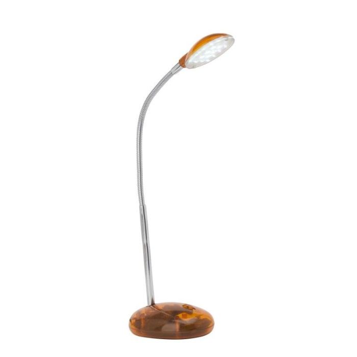 Lampada da scrivania arancione in plastica, Marenthe, 2W, 6000K LED, con interruttore