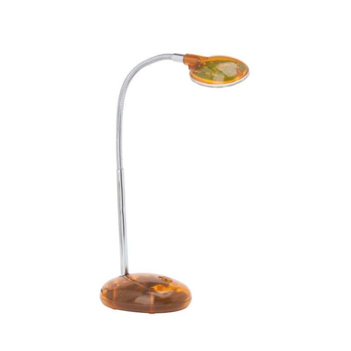 Lampada da scrivania arancione in plastica, Marenthe, 2W, 6000K LED, con interruttore