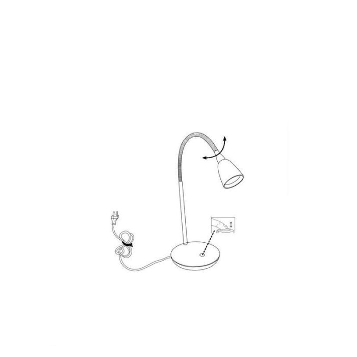 Lampada da scrivania bianca in plastica, Kit, 3W, 3000K LED, con interruttore