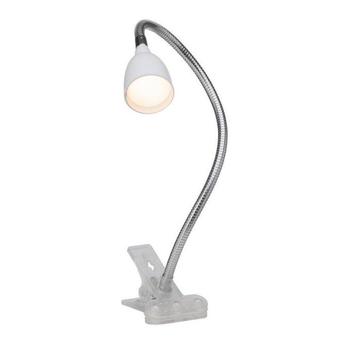 Faretto con pinza bianco in plastica, Kit, 2,4W, 3000K LED, con interruttore