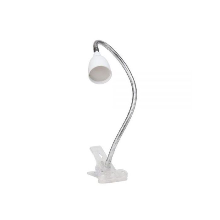 Faretto con pinza bianco in plastica, Kit, 2,4W, 3000K LED, con interruttore