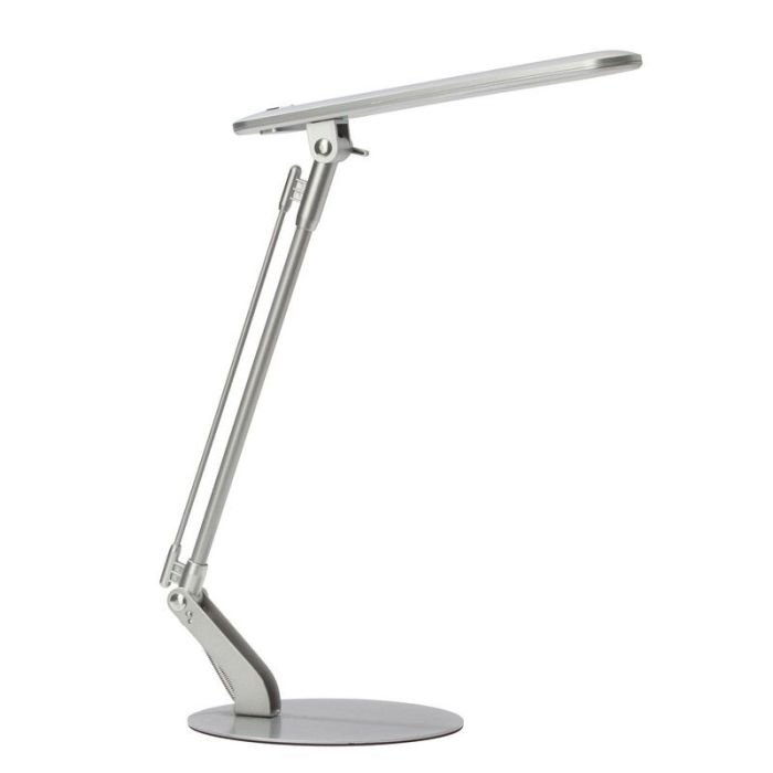 Lampada da scrivania argenta metallo, Larah, 6W, 4000K LED, con interruttore