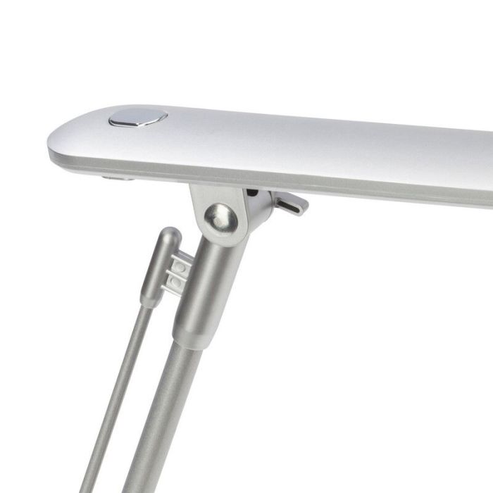 Lampada da scrivania argenta metallo, Larah, 6W, 4000K LED, con interruttore