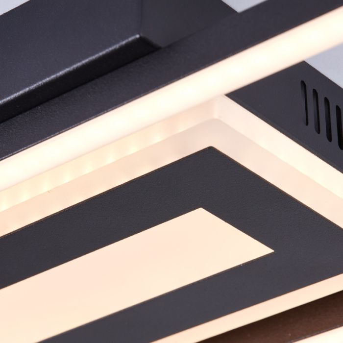 Lampada da soffitto nera design, Wahiba, 24W, 3000K LED