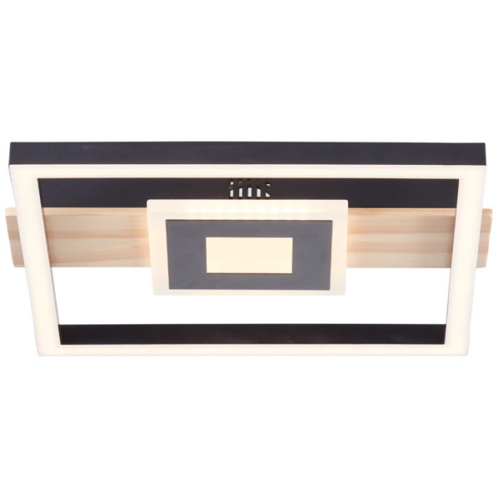 Lampada da soffitto nera design, Zakiya, 24W, 3000K LED