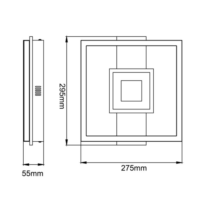 Lampada da soffitto nera design, Zakiya, 24W, 3000K LED