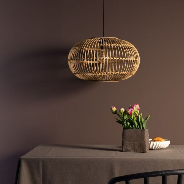 Lampada a sospensione in rattan marrone, Sevim