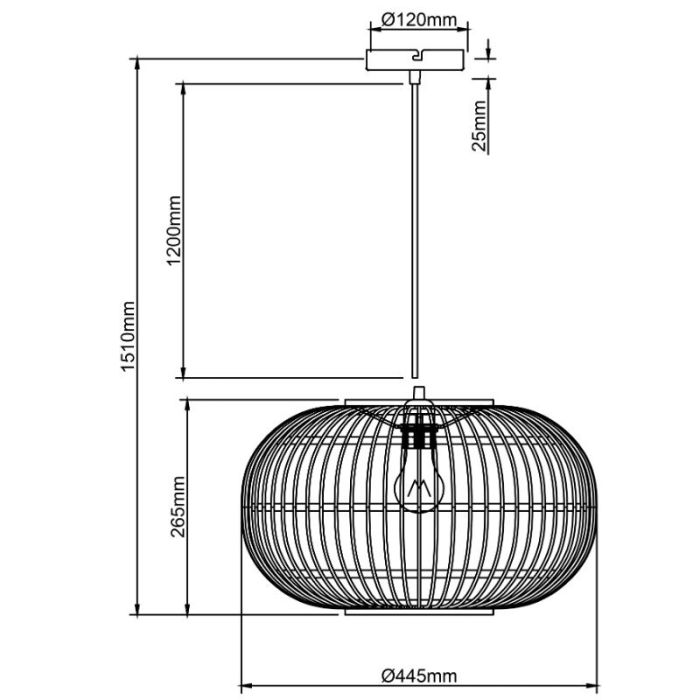 Lampada a sospensione in rattan marrone, Sevim
