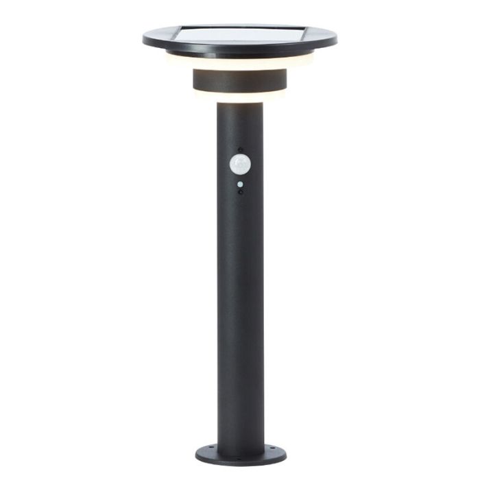 Lampione da giardino solare nero moderno, Lonneke, 3W, 3000K LED, IP44