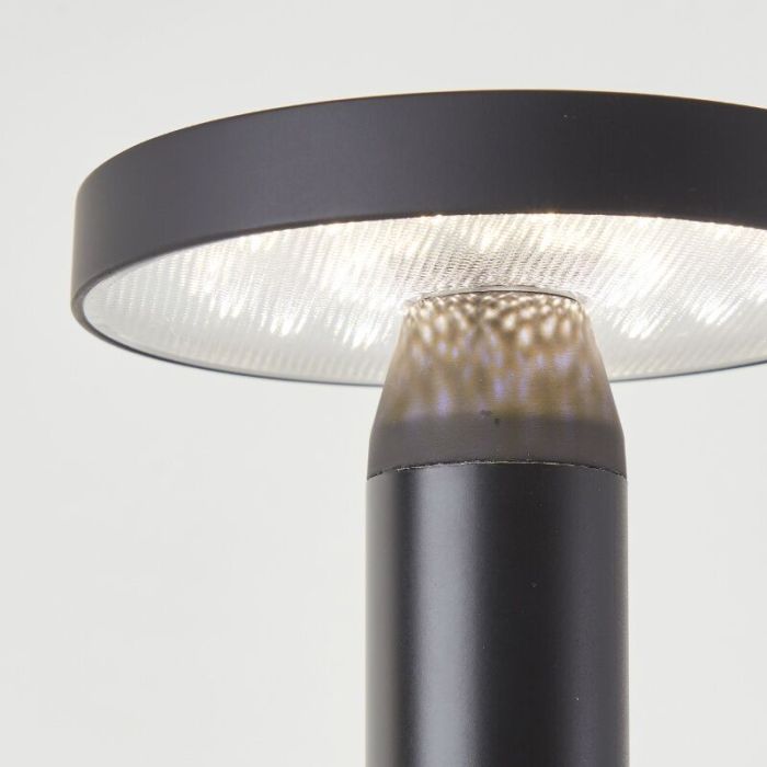 Lampada da tavolo ricaricabile nera metallo, Kubilay, 2W, 4000K LED, IP44, con interruttore