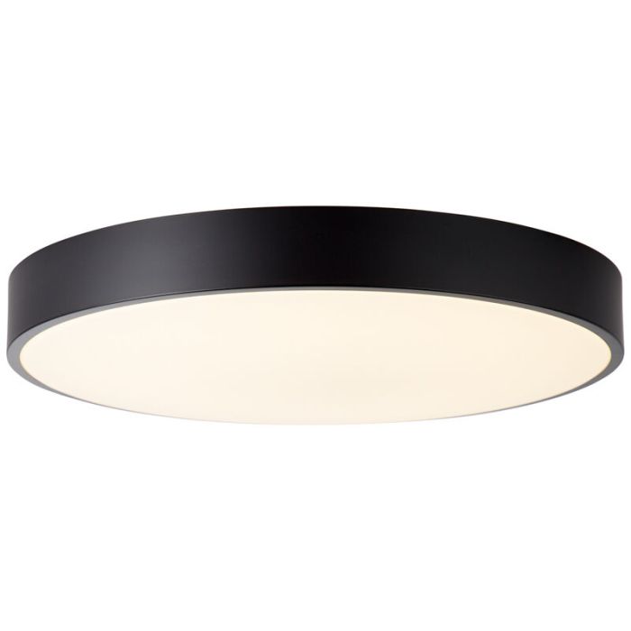 Plafoniera nera moderna, Asude, 60W, bianco regolabile tra caldo e freddo LED, con telecomando