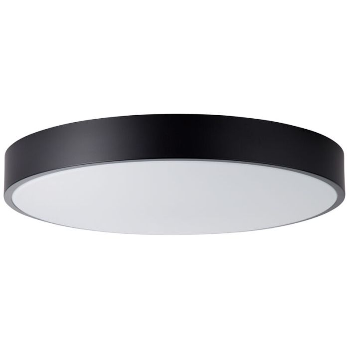 Plafoniera nera moderna, Asude, 60W, bianco regolabile tra caldo e freddo LED, con telecomando