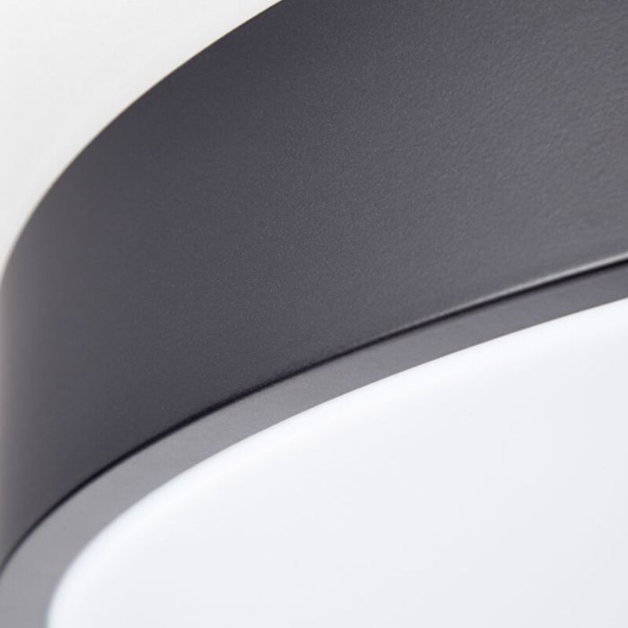 Plafoniera nera moderna, Asude, 60W, bianco regolabile tra caldo e freddo LED, con telecomando
