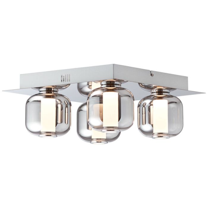 Lampada da soffitto cromata design, Emmely, 22W, 3000K LED