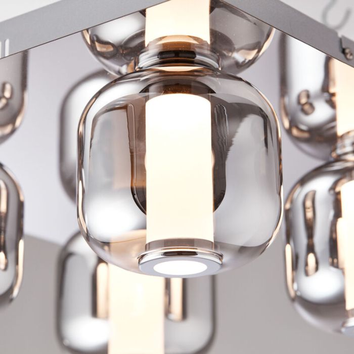Lampada da soffitto cromata design, Emmely, 22W, 3000K LED
