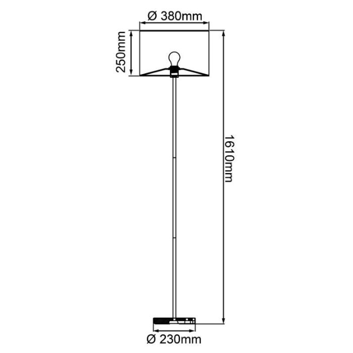 Lampada da terra in legno beige, Enna, con interruttore