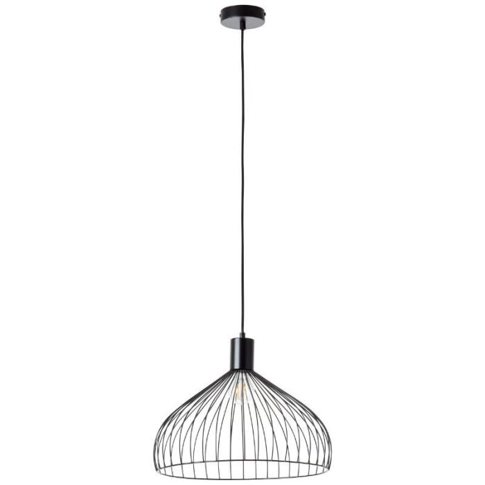 Lampada a sospensione nera industriale, Adama