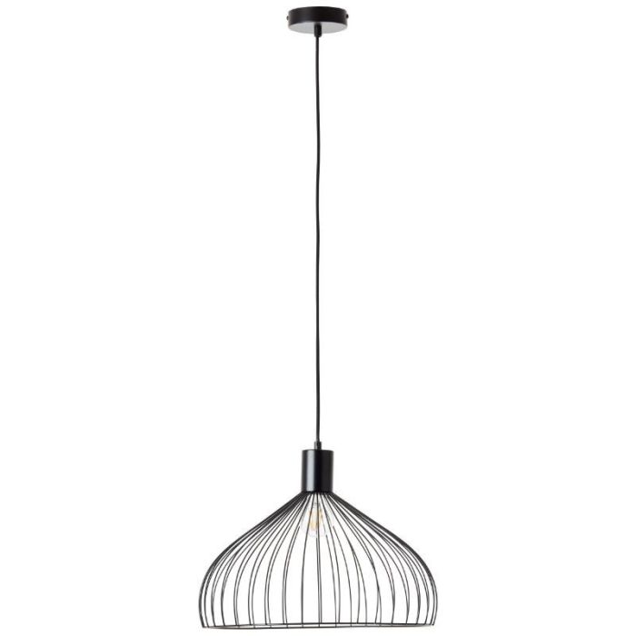 Lampada a sospensione nera industriale, Adama