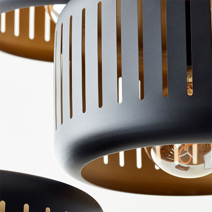 Lampade a sospensione per tavolo da pranzo nera industriale, Veronika