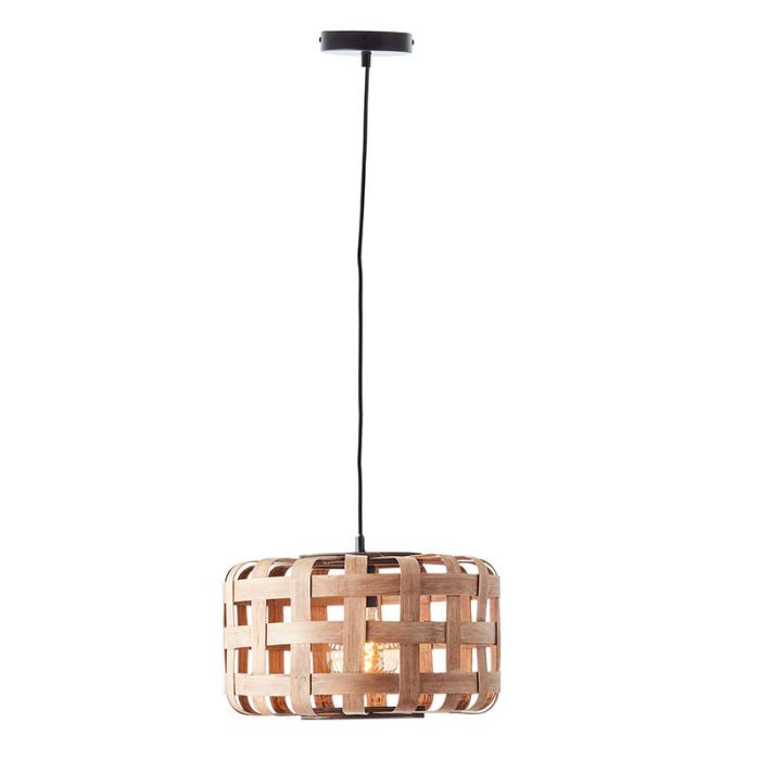Lampada a sospensione in legno marrone, Virginie