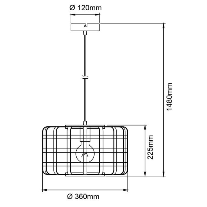 Lampada a sospensione in legno marrone, Virginie