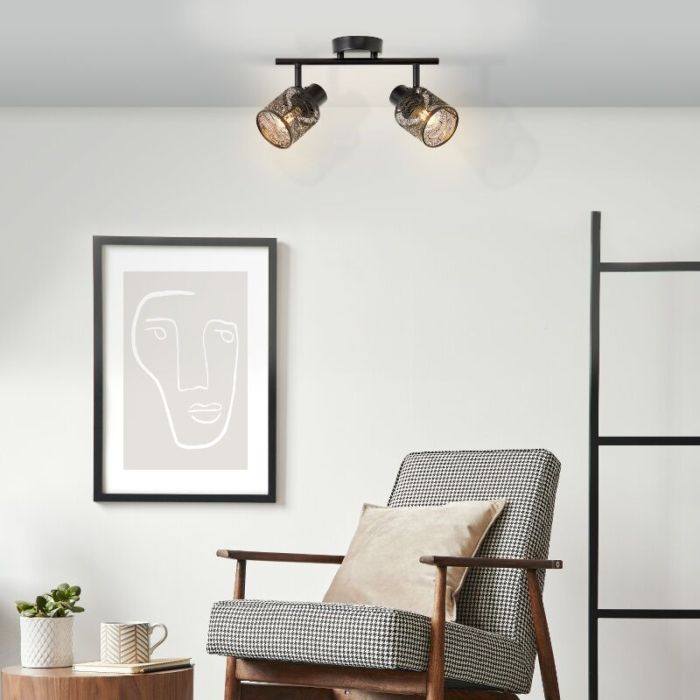 Faretto da soffitto nero industriale, Raquel