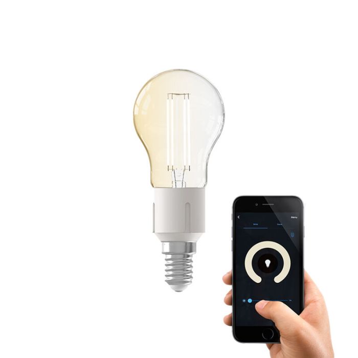 Lampada a sfera intelligente Calex E14 da attenuare a caldo, 4,9 W
