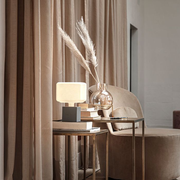 Lampada da tavolo senza paralume moderna grigia, Loana, con interruttore