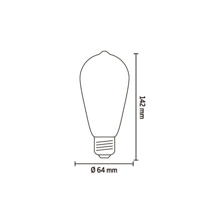 Calex lampadina Edison LED E27 regolabile ambra, 3,8W, 2100K