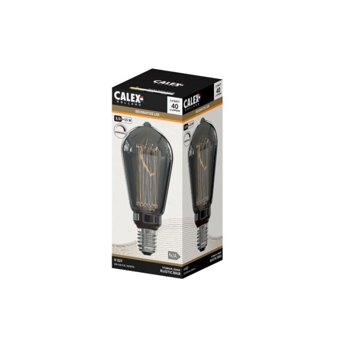 Calex lampadina Edison LED E27 regolabile grigio, 3,5W, 2000K