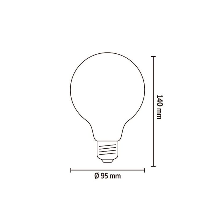 Calex lampadina a filamento LED E27 regolabile grigio, 3,5W, 2000K