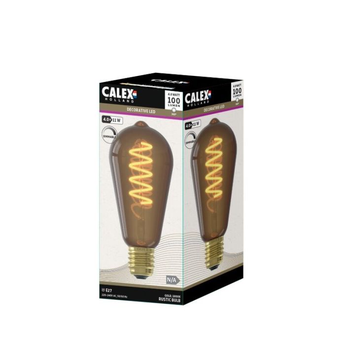 Calex lampadina Edison LED E27 regolabile marrone, 4W, 1800K