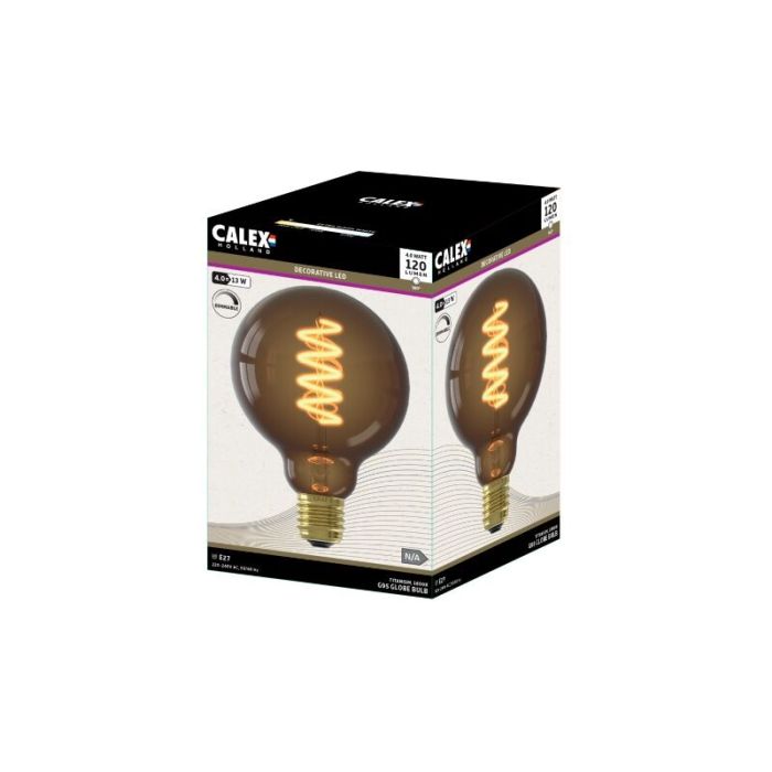 Calex lampadina a filamento LED E27 regolabile marrone, 4W, 1800K