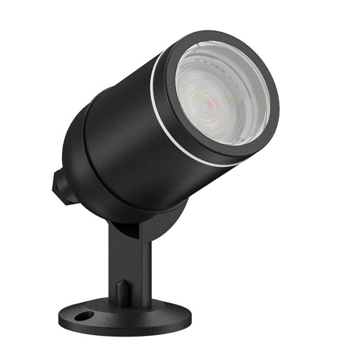 Lampada da esterno intelligente nera in alluminio, Halo, 4W, RGBW LED, IP54