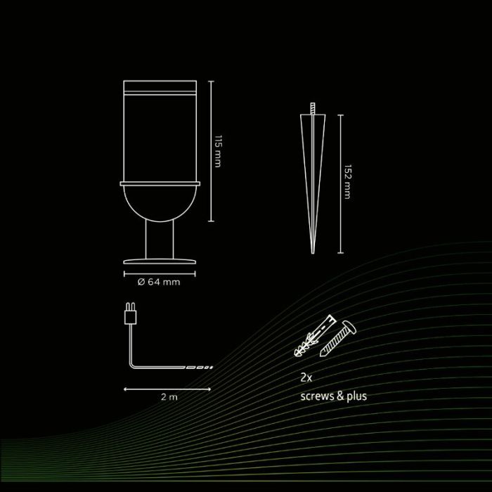 Lampada da esterno intelligente nera in alluminio, Halo, 4W, RGBW LED, IP54