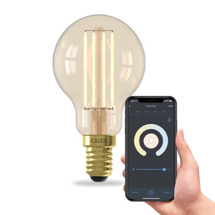 Calex lampadina LED smart E14 ambra, 4,9W, 1800-3000K