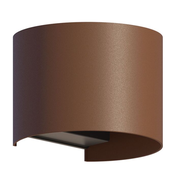 Lampada da parete up down color ruggine in alluminio, Dion, 7W, 3000K LED, IP54