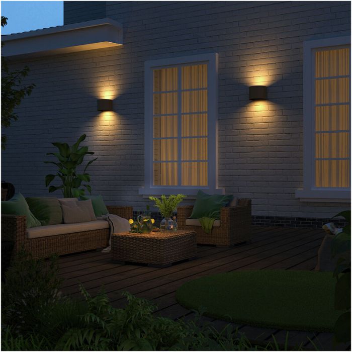 Lampada da parete up down color ruggine in alluminio, Dion, 7W, 3000K LED, IP54
