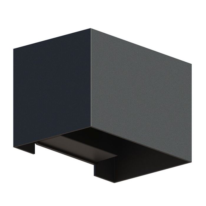 Lampada da parete up down nera in alluminio, Dion, 7W, 3000K LED, IP54