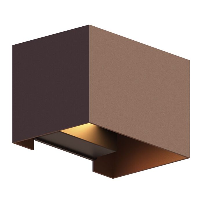 Lampada da parete up down color ruggine in alluminio, Dion, 7W, 3000K LED, IP54