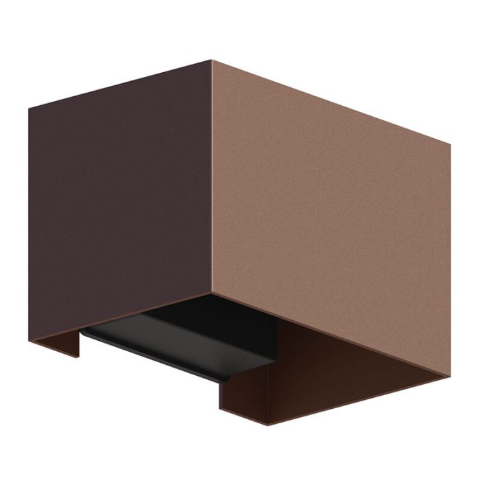 Lampada da parete up down color ruggine in alluminio, Dion, 7W, 3000K LED, IP54