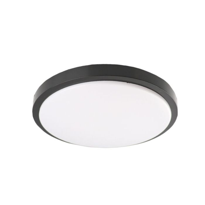 Plafoniera nera in plastica, Kos, 16W, 3000K LED