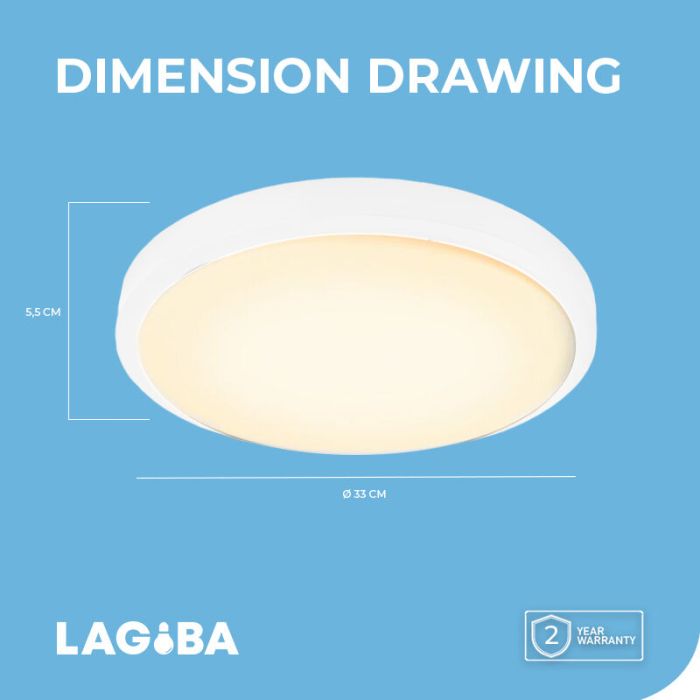 Plafoniera bianca in plastica, Kos, 22W, 3000K LED