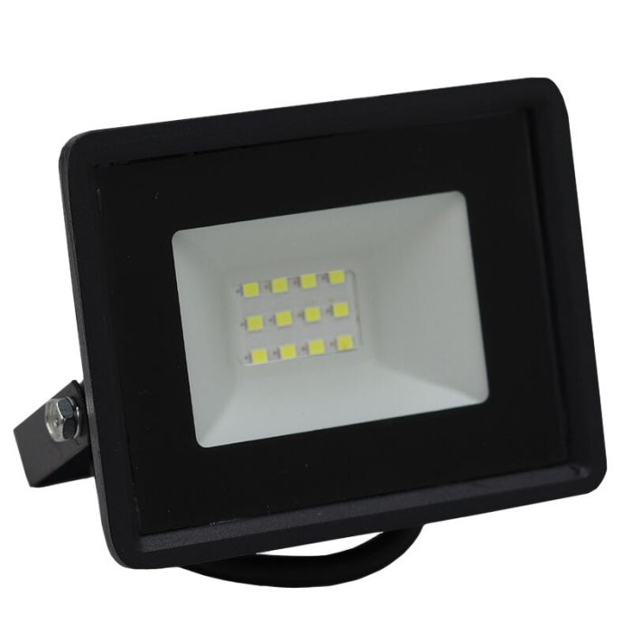 Riflettore nero in plastica, Boaz, 10W, 6500K LED, IP66