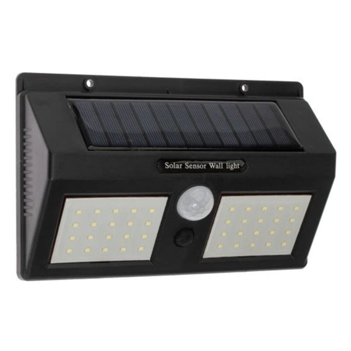 Applique da esterno solare nera in plastica, Albert, 8W, 6000K LED, IP65